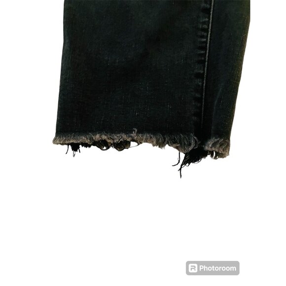 RISEN High Rise Black Denim Frayed Edge Skinny XRDP1215 2XL - Picture 8 of 9